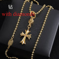 CHSN1  Classic men's and women's diamond studded cross necklace jewelry