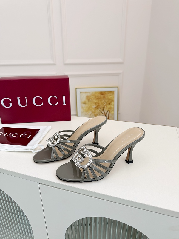 SHGS6 Leather 8.5CM Heel Women 35-43 shoes With box