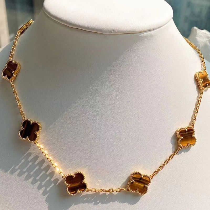 VAN100 High Version Clover Ten Flower Necklace Thick Plated 18K Necklace Jewelry