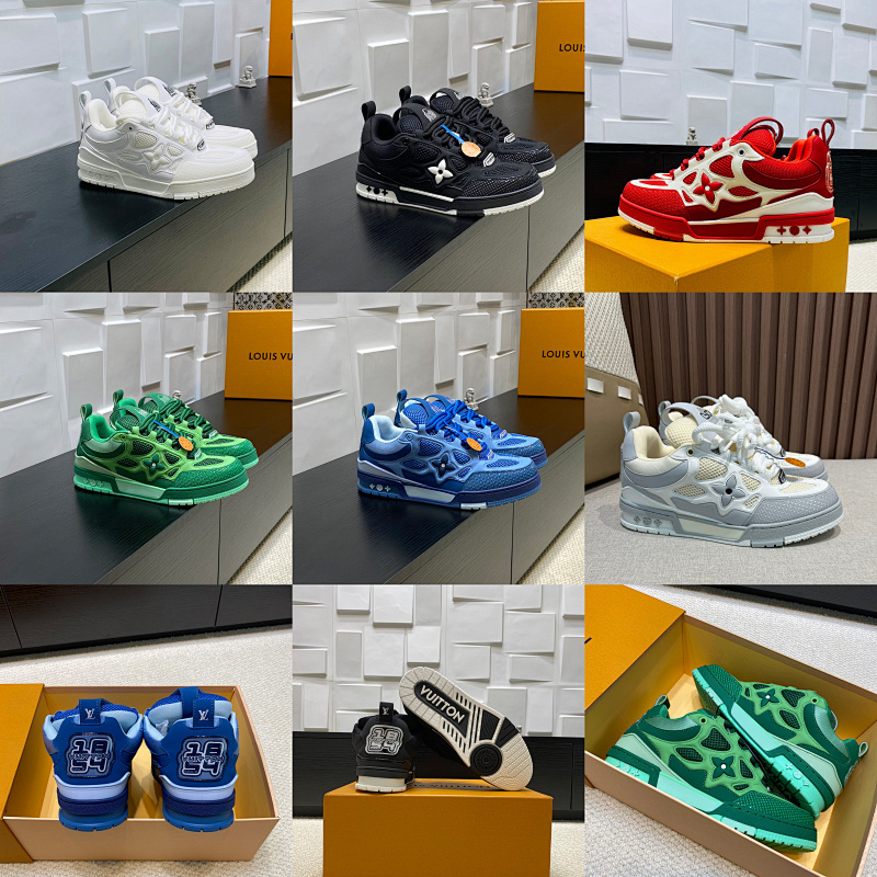 OLS45 Real Leather Women35-40 Man40-45 Sneakers shoes With box