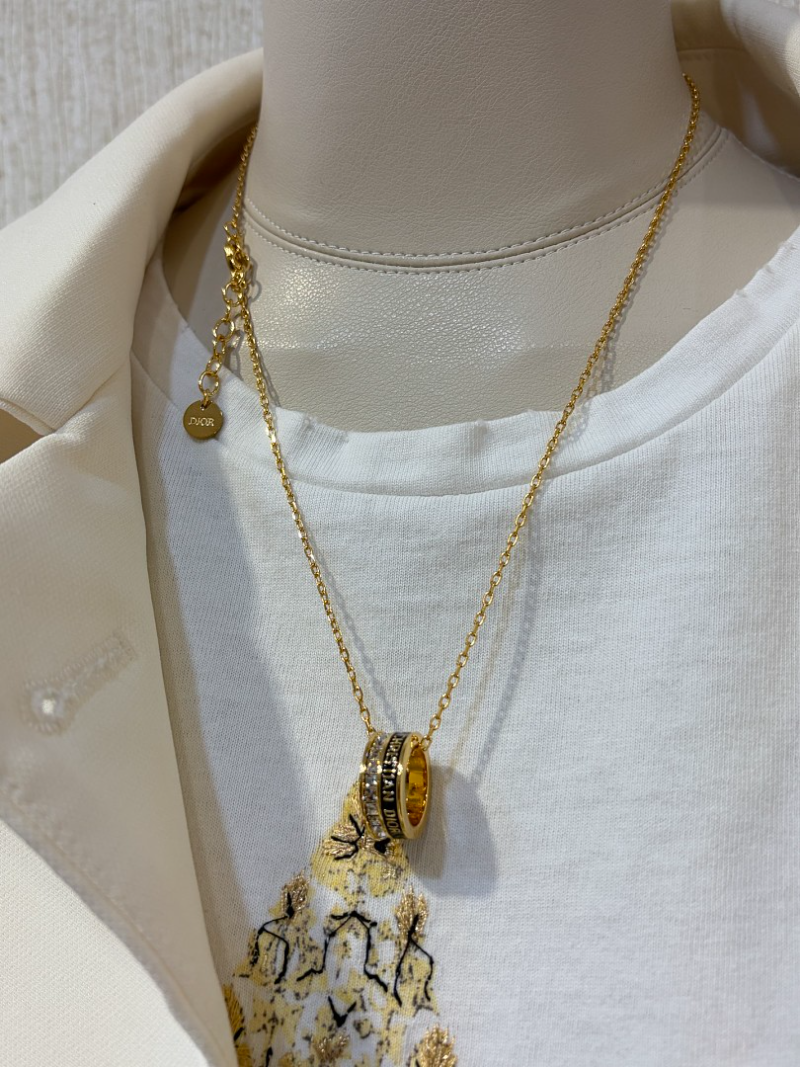 DIN51  Women's enamel square diamond letter necklace jewelry