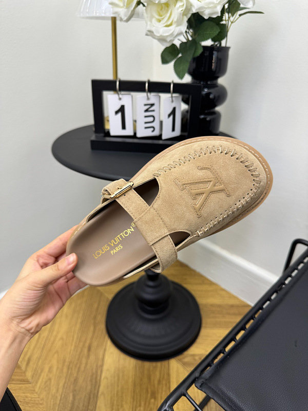 GLS14 Women slipper Leather Sole Shoes 35-41 with box