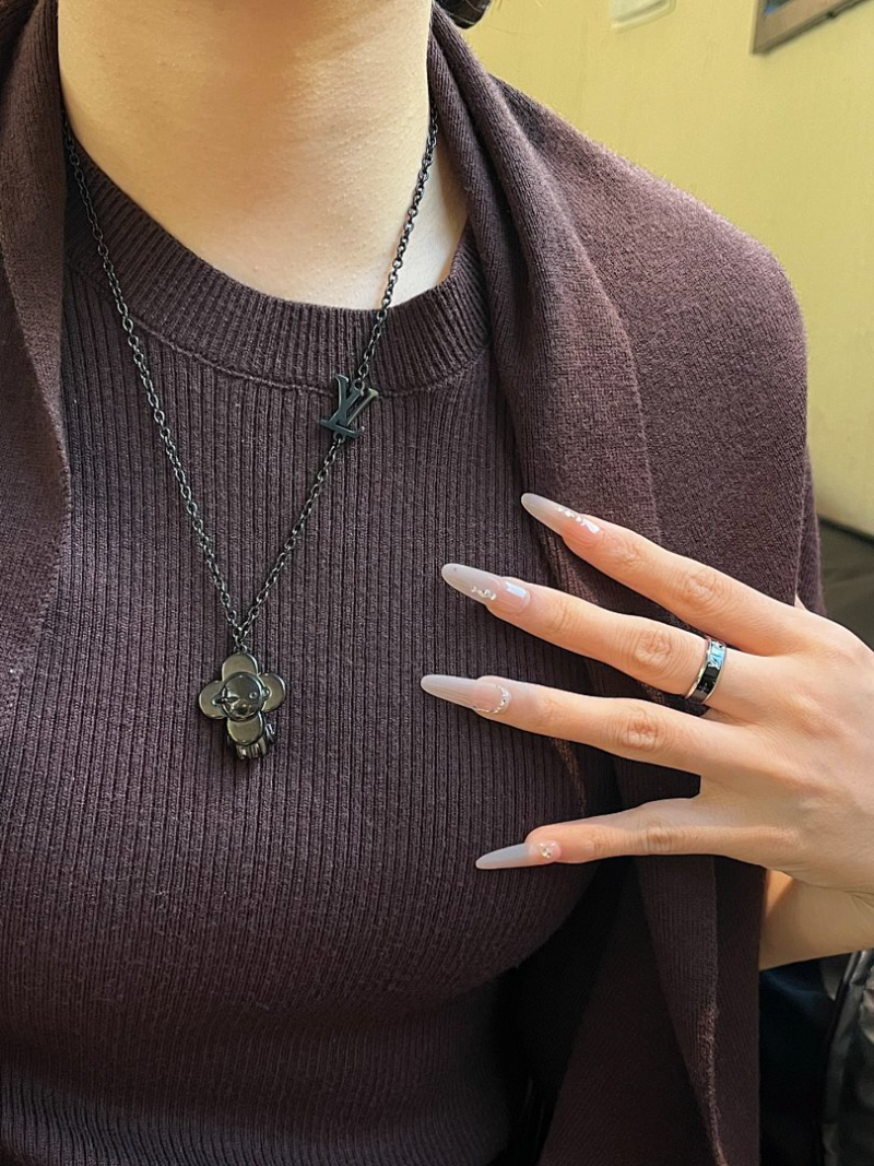 X728   Men's and women's titanium steel necklace jewelry