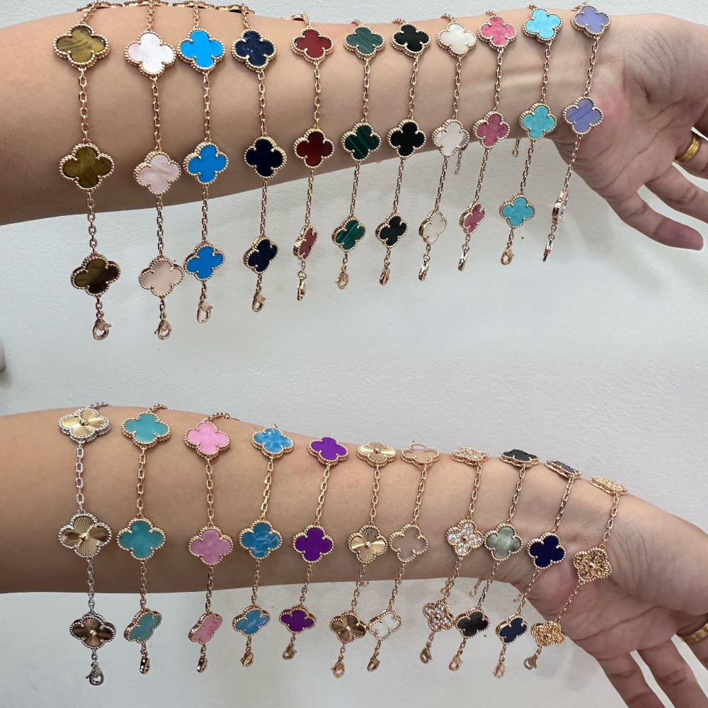 VAB100 Natural Stone 4 Flower Bracelet Premium Jewelry No packaging AAAAA quality