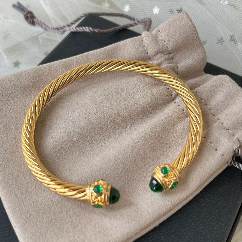DY DB72 popular 5M twisted wire multi-color open bracelet with micro inlaid zircon jewelry