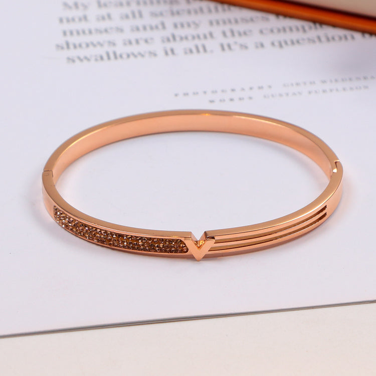 LVB34 316L steel and crystal with 18K gold plated   Jewelry