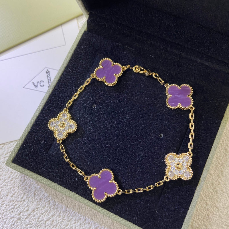 AVSB11   New violet interdiamond multiflower bracelet jewelry