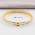 LVB74   316L steel and crystal with 18K gold plated   Jewelry