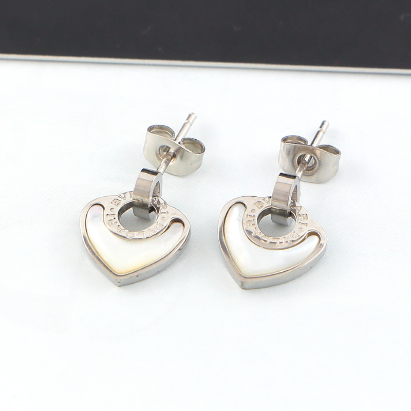 BVE4 heart-shaped titanium steel earrings jewelry