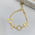 DIN38   Classic Fashion D-Letter Jewelry Necklace bracelet for women