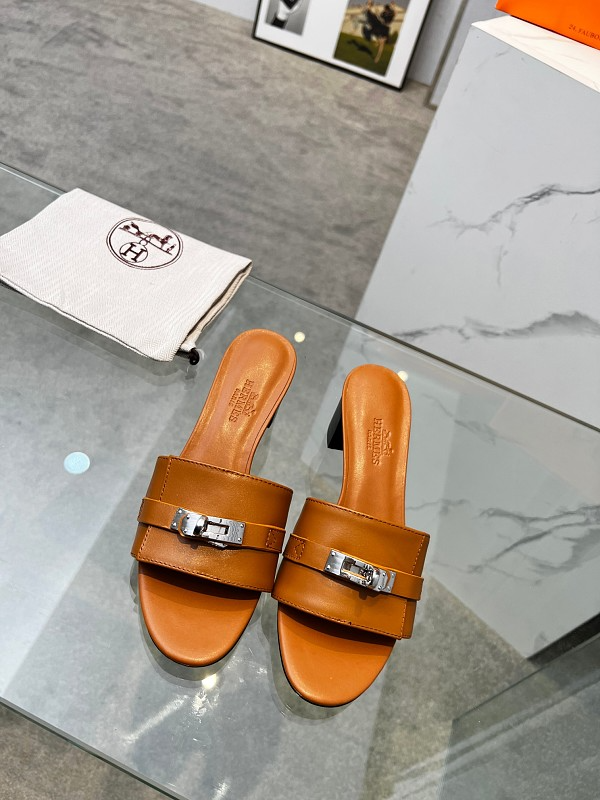 OHS1 Women slipper Leather Sole Shoes 35-41 with box