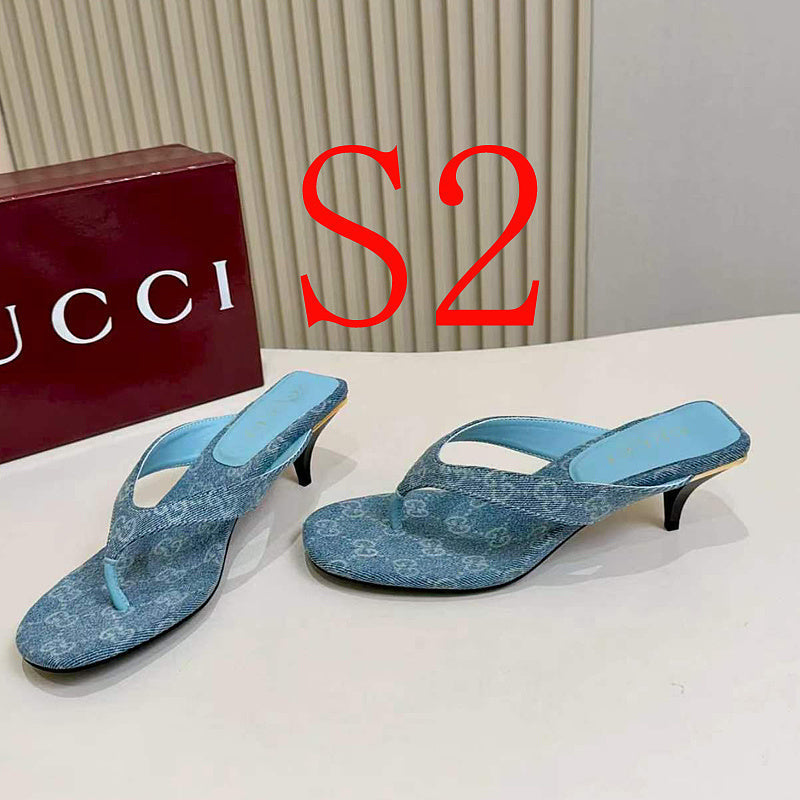 SHGS2 Women slipper high heels Shoes 35-43 with box